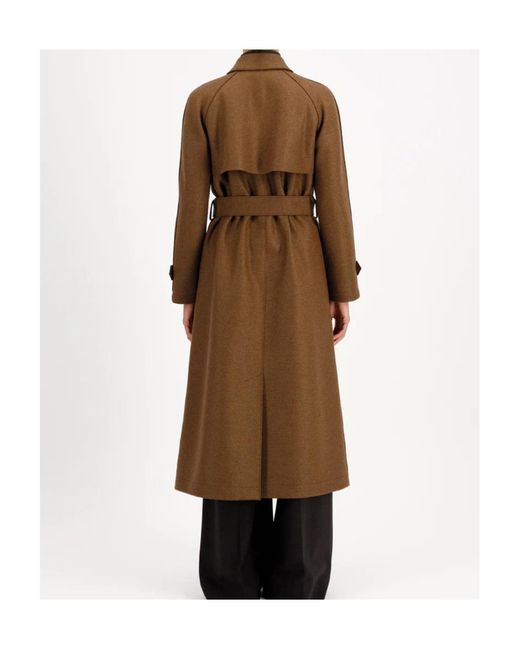 Harris Wharf London Brown Double-Breasted Coat