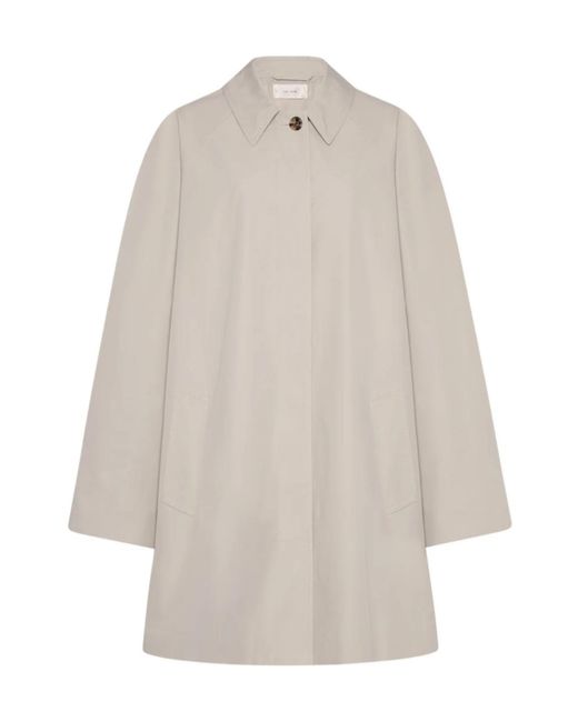 The Row White Amaya Button Detailed Coat