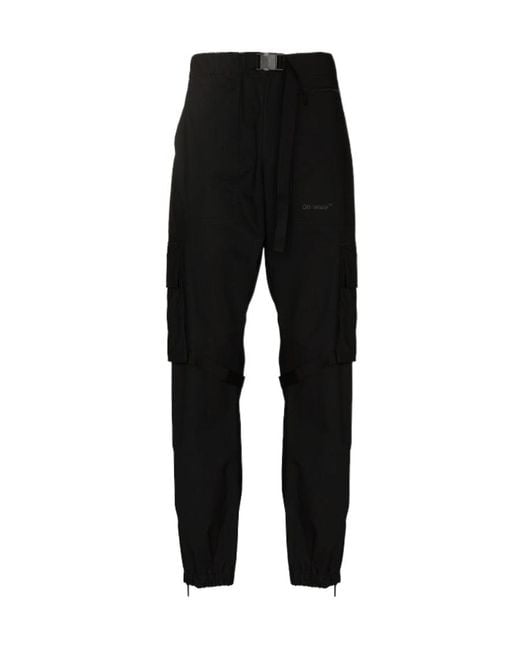 Off-White c/o Virgil Abloh Black Diag-Stripe Ripstop Cargo Trousers for men