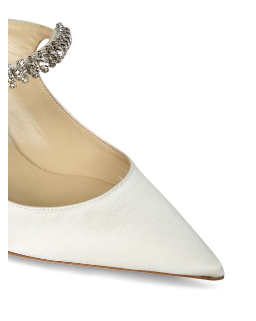 Jimmy Choo White Crystal-Embellished Pointed-Toe Pumps