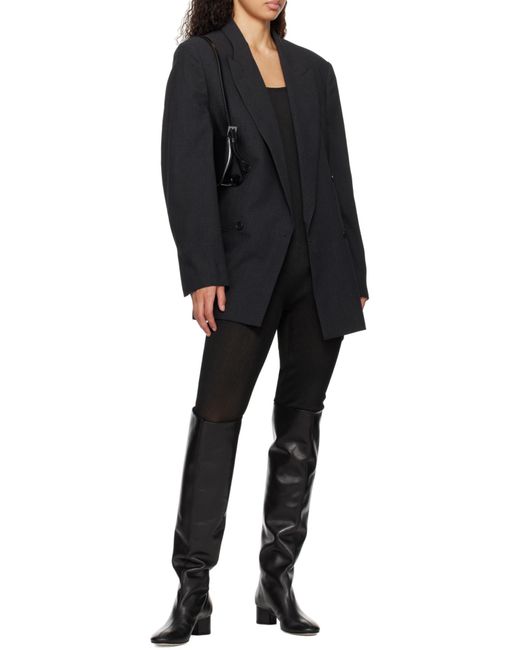 Aeyde Black Willa Round Toe Block Heel Boots
