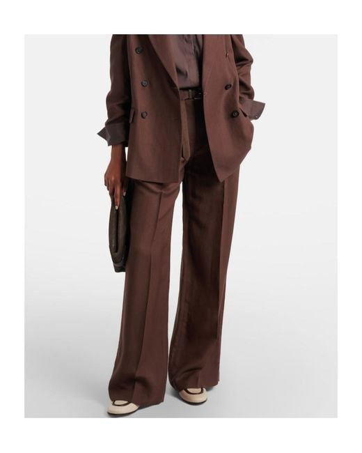 Brunello Cucinelli Brown Wide-Leg Pants