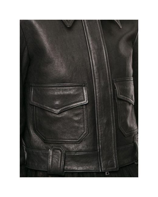 Khaite Black Cordelia Long-Sleeved Leather Jacket