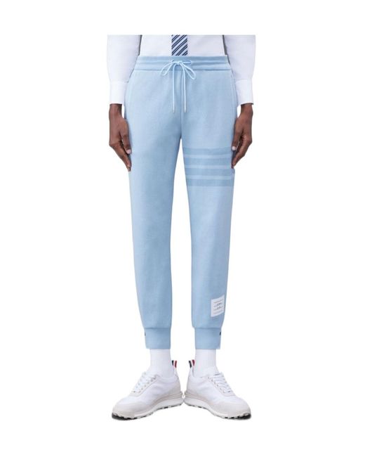 Thom Browne Blue 4-Bar Drawstring Track Pants
