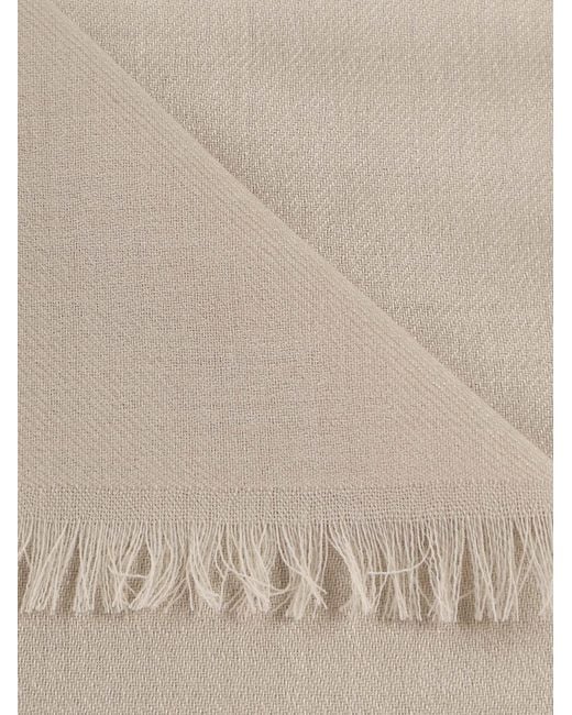 Eleventy Natural Fringe-Trim Scarf for men