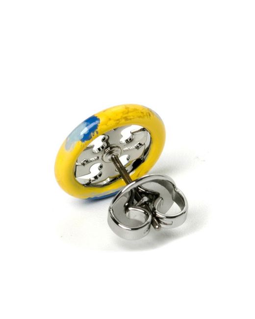 Tory Burch White Miller Stud Earrings