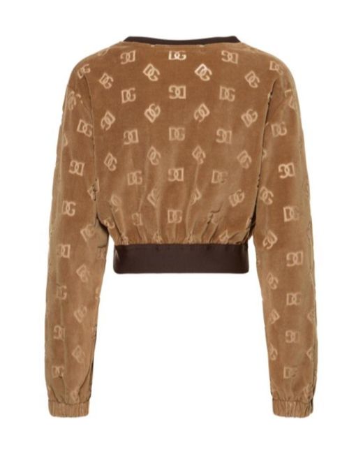 Dolce & Gabbana Brown Monogram Short Style Sweater