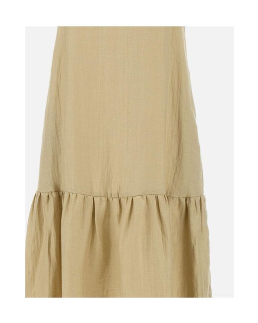 Kaos Natural Flounced-Hem Sleeveless Dress