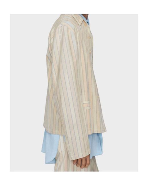 Maison Margiela White Cotton Striped Shirt for men