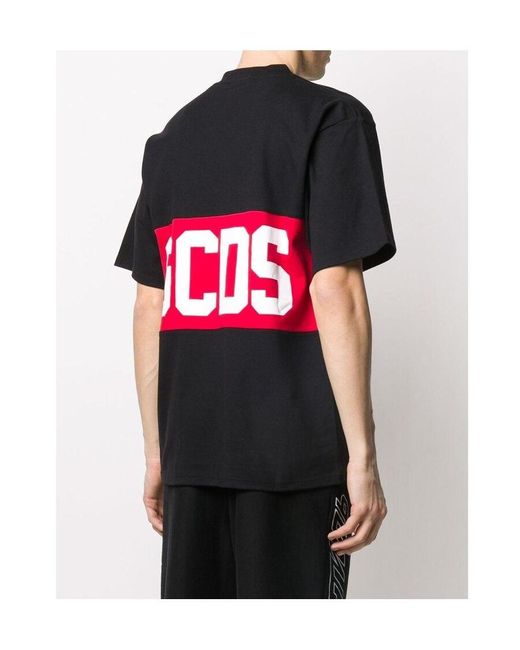 Gcds Red Logo Printed T-Shirt for men