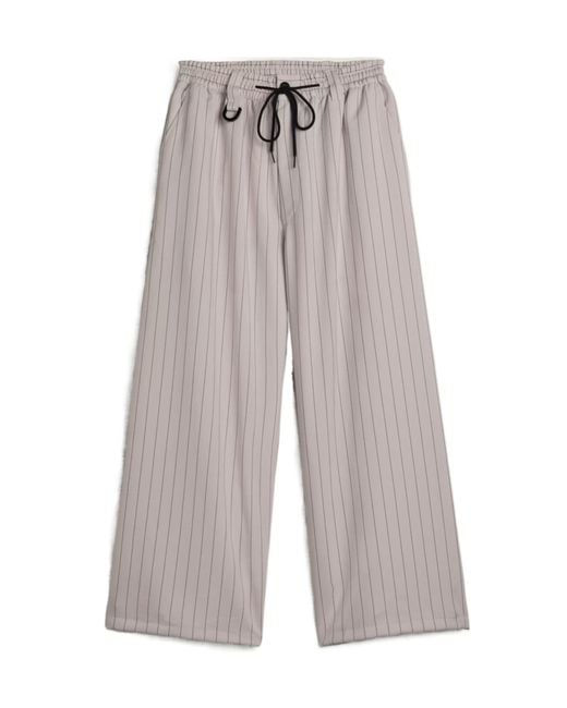 Y-3 Gray Pinstripe Casual Pants for men