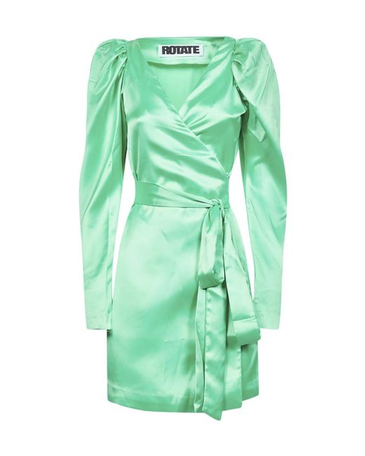 ROTATE BIRGER CHRISTENSEN Green Long-Sleeved Dress