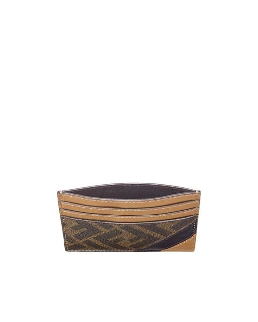 Fendi White Ff Logo Two-Toned Cardholder for men