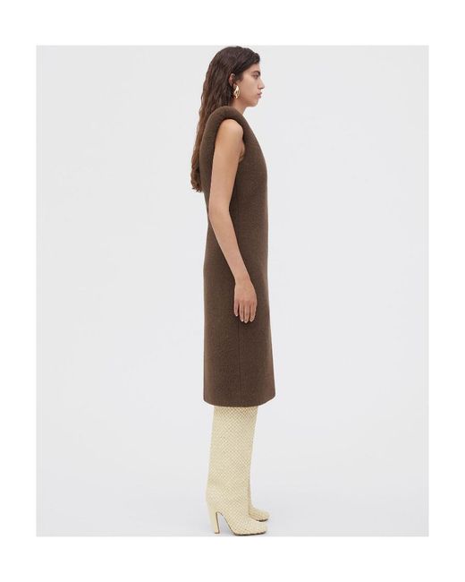 Bottega Veneta Brown Logo V-Neck Dress