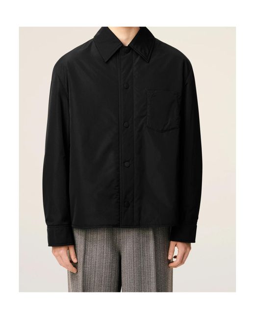AMI Black Ami Padded Snap-Front Jacket for men