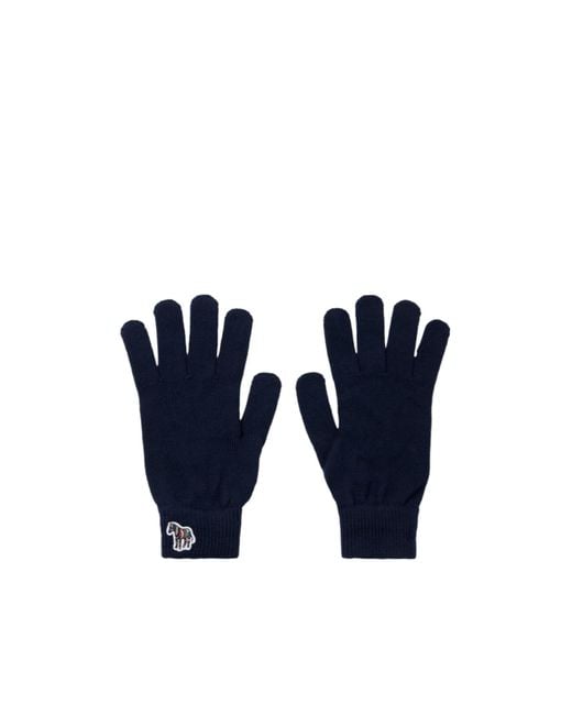 Paul Smith Blue Zebra Wool Gloves for men