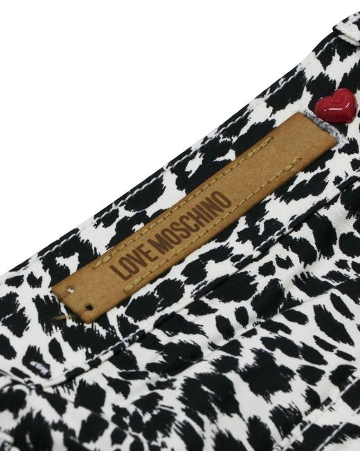 Moschino Gray Leopard Print Jeans