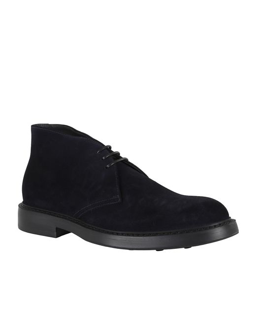 Doucal's Blue Round Toe Ankle Boots for men