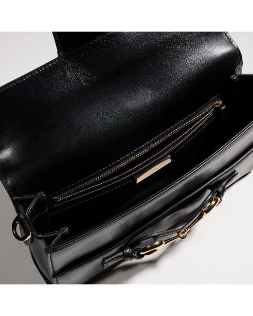 Gucci Black Horsebit Ristretto Medium Shoulder Bag