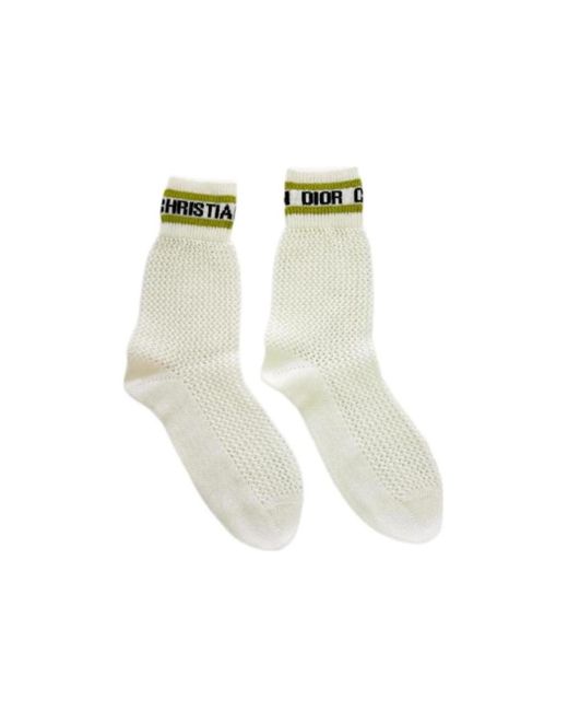 Dior White Logo Sports Socks