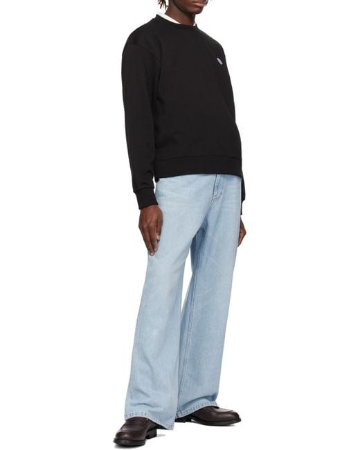 KENZO Black Logo Patch Crewneck Sweatshirt for men