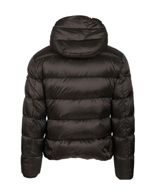 Moorer Black Hooded Quilted Jacket for men