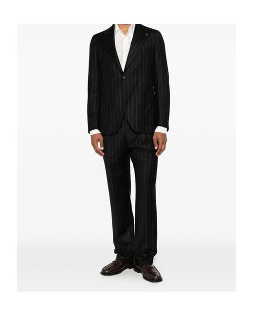 Tagliatore Black Long-Sleeved Suit for men