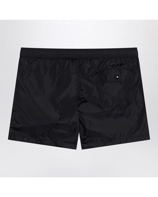 Moncler Black Side Stripe Swim Shorts for men