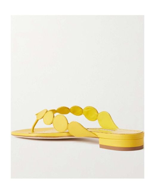 Manolo Blahnik Yellow Round Toe Slippers