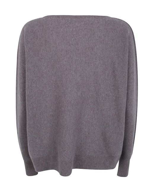 D.exterior Gray Crew-Neck Knit Sweater
