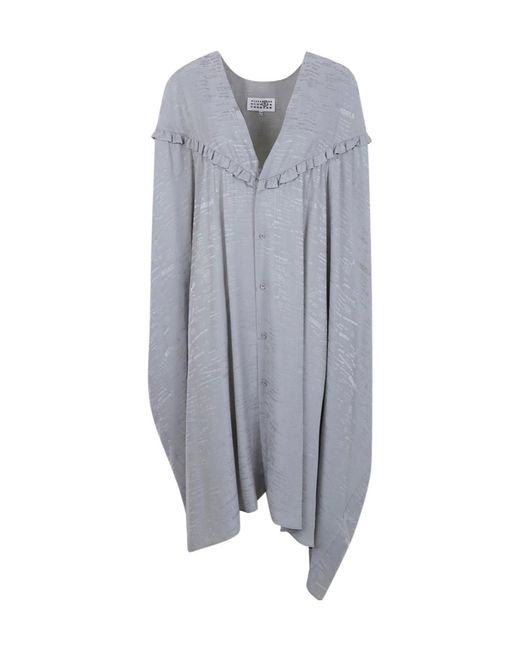 MM6 by Maison Margiela Gray V-Neck Midi Dress