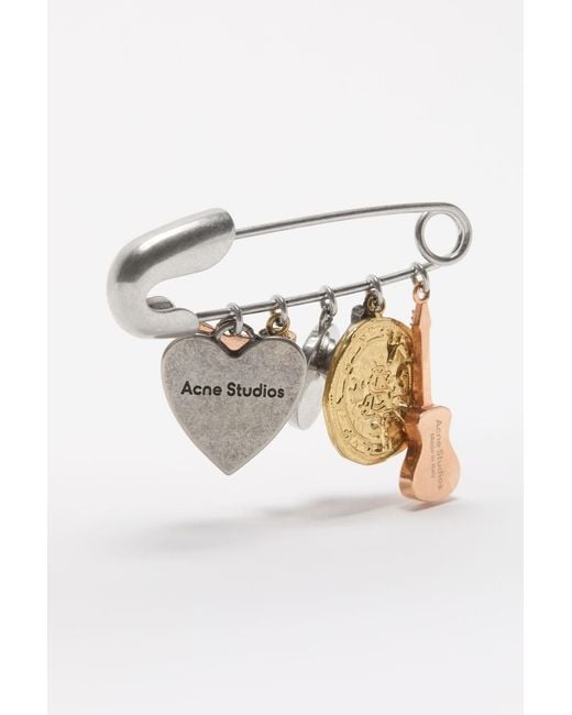 Acne White Brooch With Charms for men