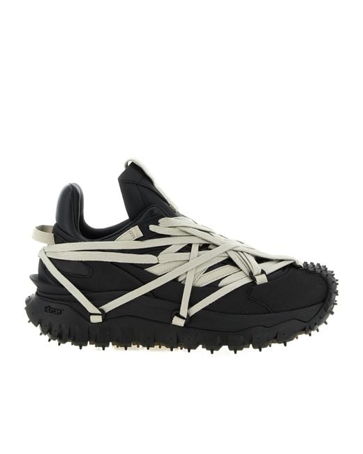 Moncler Black Moncler Rick Owens Trailgrip Megalace Lace-Up Sneakers for men