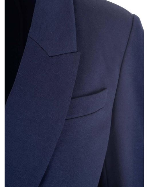 Brunello Cucinelli Blue Single-Breasted Tailored Blazer