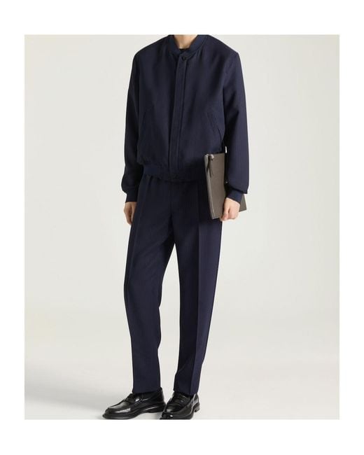 Givenchy Blue Striped Bomber Jacket for men
