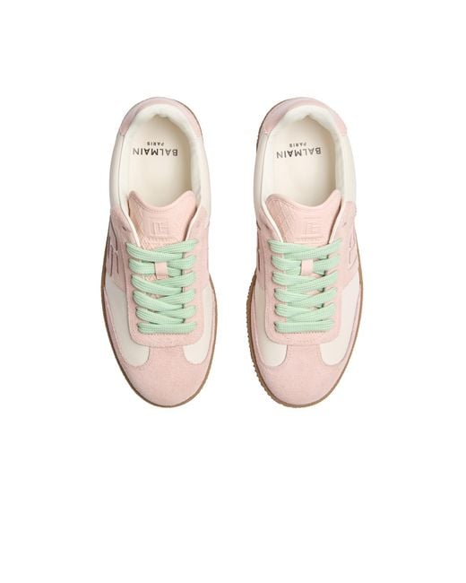 Balmain Pink Swan Low-Top Trainers