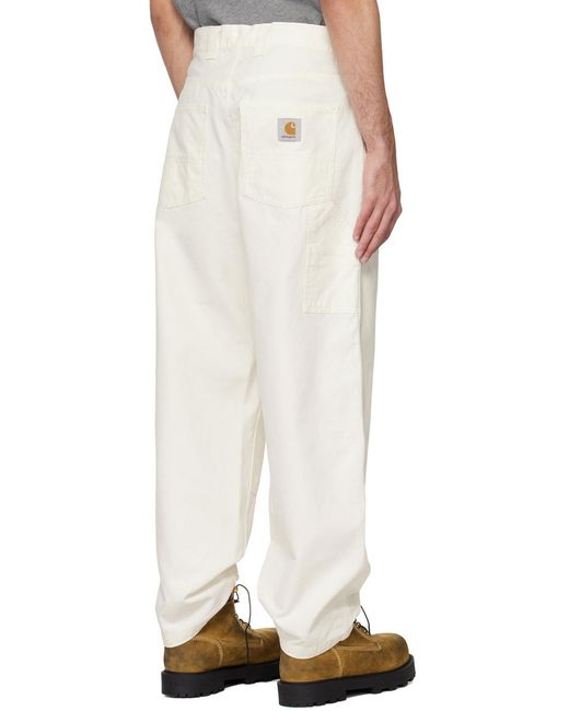 Carhartt White Mid-Rise Wide-Leg Jeans for men