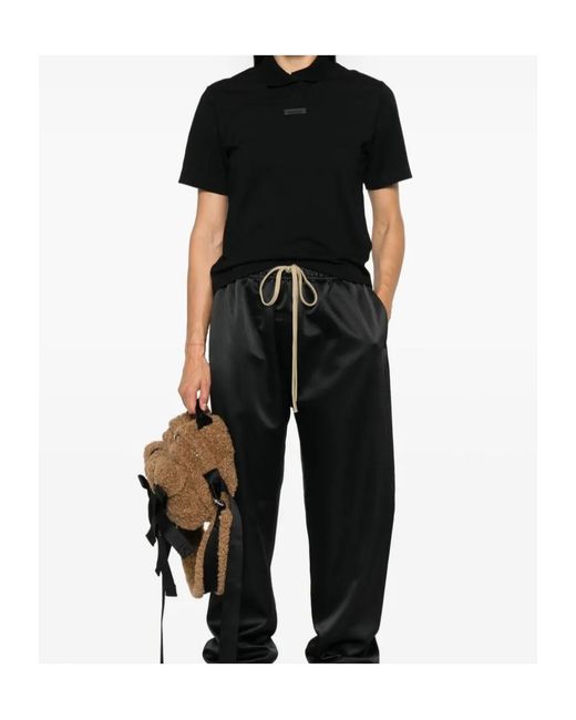 Fear Of God Black Piqué Cropped Polo Top