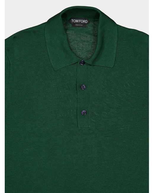 Tom Ford Green Short-Sleeved Polo Shirt for men