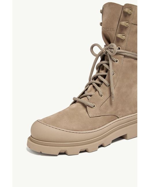 Moncler Brown Vera High Nubuck Lace-Up Boots