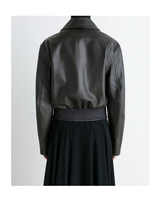 Lemaire Black Boxy Leather Blouson