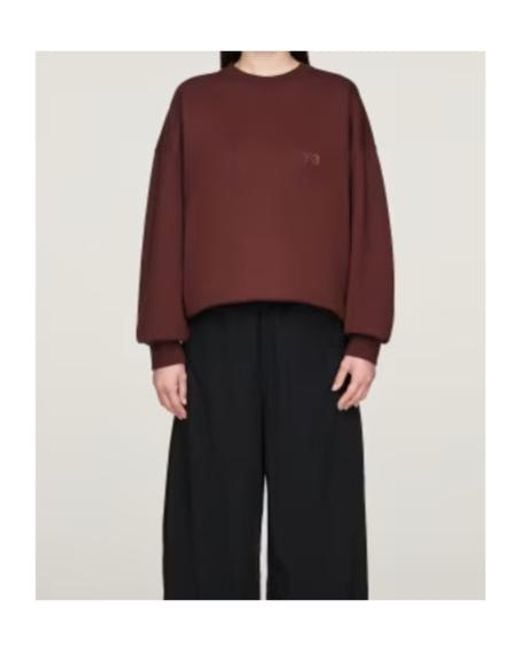 Y-3 Purple Brushed Terry Crew Sweatshirt for men