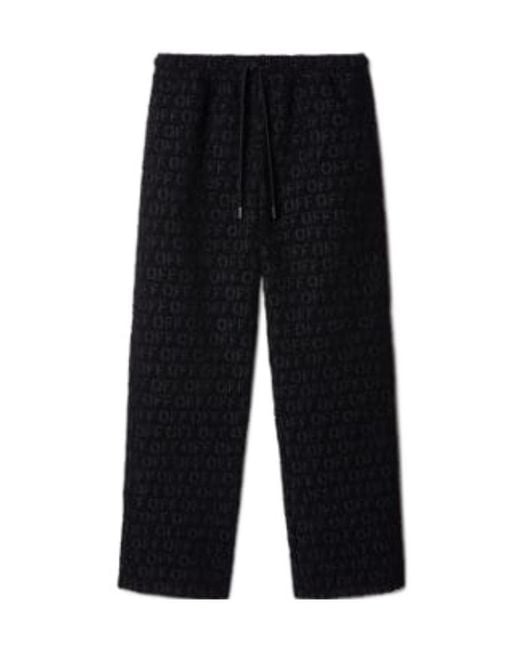 Off-White c/o Virgil Abloh Blue Logo-Jacquard Drawstring Straight Leg Trousers for men