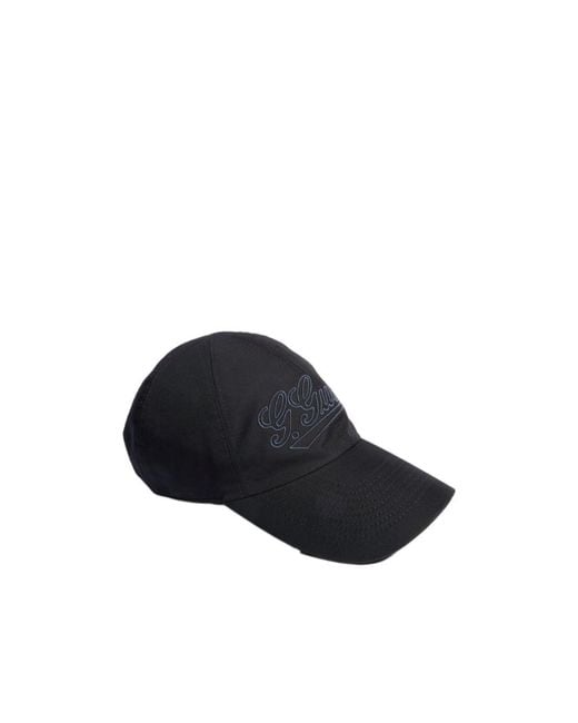 Gucci Blue Cotton Baseball Hat With Embroidery