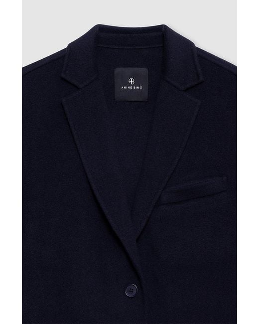Anine Bing Blue Quinn Buttoned Blazer