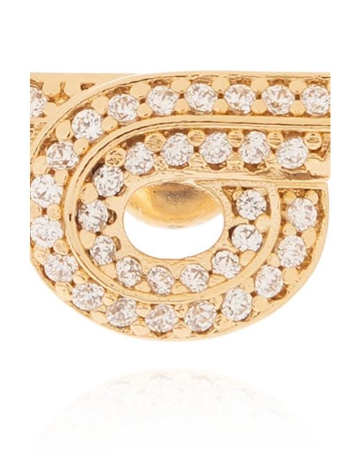 Ferragamo White Logo Earrings
