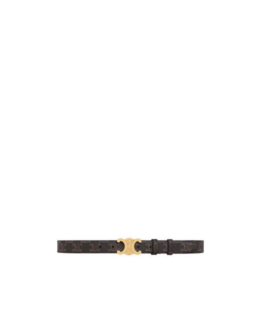 Céline White Triomphe Belt 25Mm