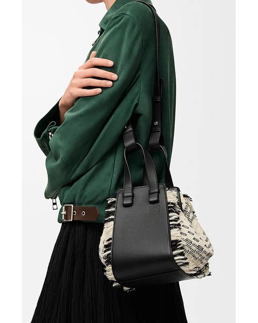 Loewe Black Anagram Debossed Compact Hammock Bag