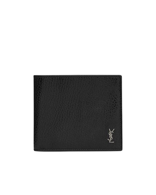 Saint Laurent Black Tiny Cassandre East/West Wallet for men