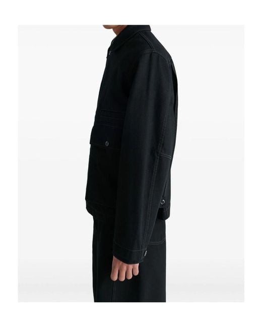 Lemaire Black Boxy Denim Jacket for men